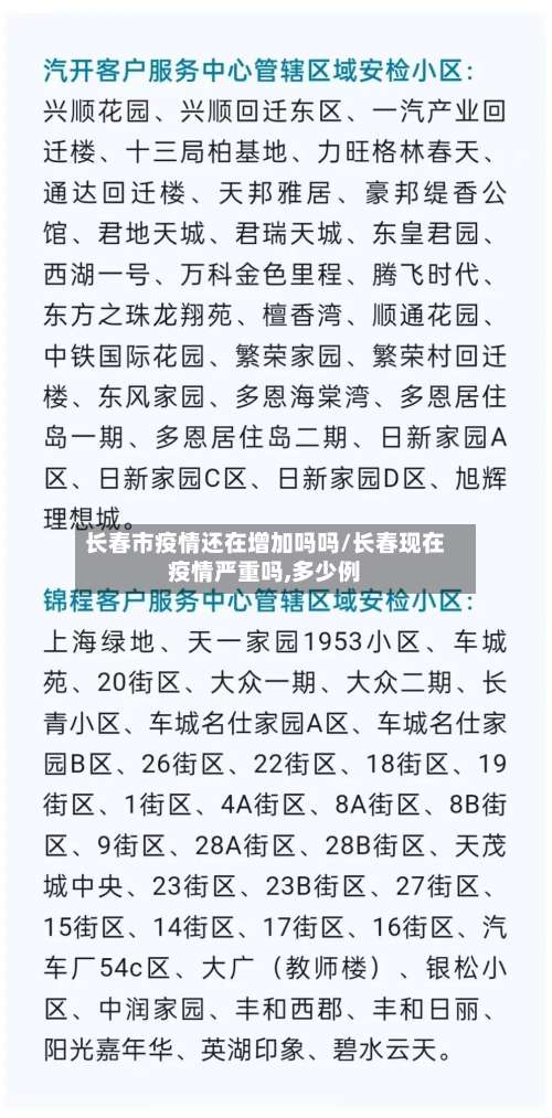 长春市疫情还在增加吗吗/长春现在疫情严重吗,多少例-第2张图片